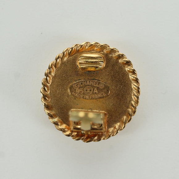 CHANEL COCO Mark Earring metal Gold CC Auth am11179M