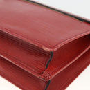 VERSACE Sunburst Clutch Bag Leather Red Gold Auth am11180A-15