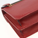 VERSACE Sunburst Clutch Bag Leather Red Gold Auth am11180A-16