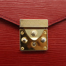 VERSACE Sunburst Clutch Bag Leather Red Gold Auth am11180A-18