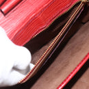 VERSACE Sunburst Clutch Bag Leather Red Gold Auth am11180A-22