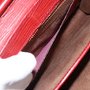 VERSACE Sunburst Clutch Bag Leather Red Gold Auth am11180A-12