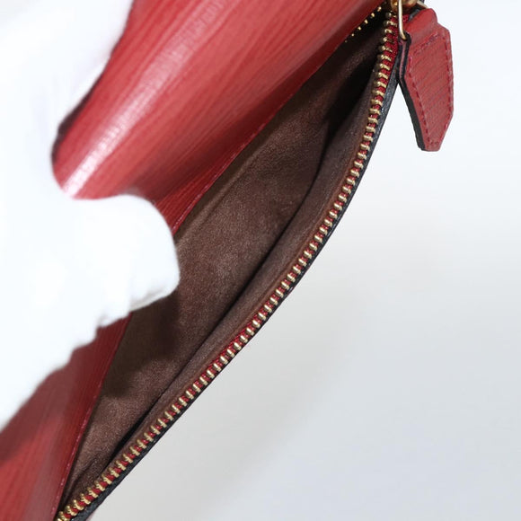 VERSACE Sunburst Clutch Bag Leather Red Gold Auth am11180A