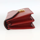 VERSACE Sunburst Clutch Bag Leather Red Gold Auth am11180A-3