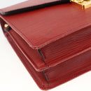 VERSACE Sunburst Clutch Bag Leather Red Gold Auth am11180A-14