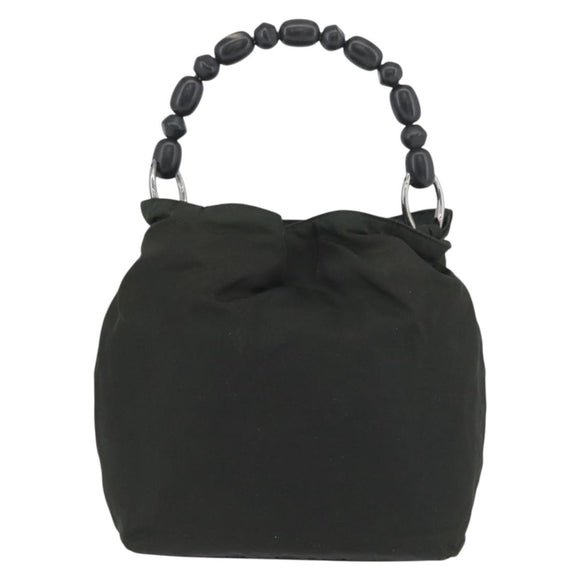 Christian Dior Maris Pearl Hand Bag Nylon Khaki Auth am11182