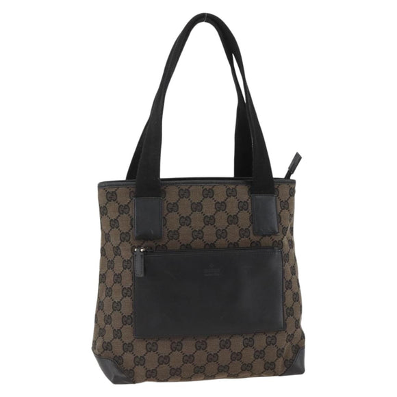 GUCCI GG Canvas Tote Bag Black Silver 019 0402 1705 Auth am11183A