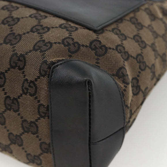 GUCCI GG Canvas Tote Bag Black Silver 019 0402 1705 Auth am11183A
