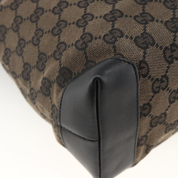 GUCCI GG Canvas Tote Bag Black Silver 019 0402 1705 Auth am11183A