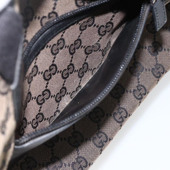GUCCI GG Canvas Tote Bag Black Silver 019 0402 1705 Auth am11183A
