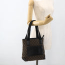 GUCCI GG Canvas Tote Bag Black Silver 019 0402 1705 Auth am11183A-25