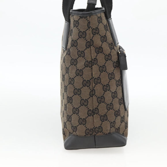 GUCCI GG Canvas Tote Bag Black Silver 019 0402 1705 Auth am11183A