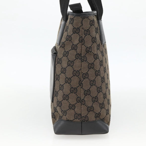 GUCCI GG Canvas Tote Bag Black Silver 019 0402 1705 Auth am11183A