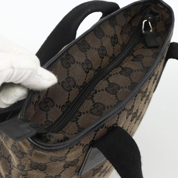 GUCCI GG Canvas Tote Bag Black Silver 019 0402 1705 Auth am11183A
