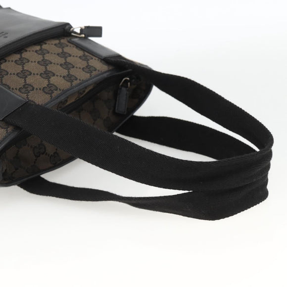 GUCCI GG Canvas Tote Bag Black Silver 019 0402 1705 Auth am11183A