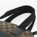 GUCCI GG Canvas Tote Bag Black Silver 019 0402 1705 Auth am11183A-14