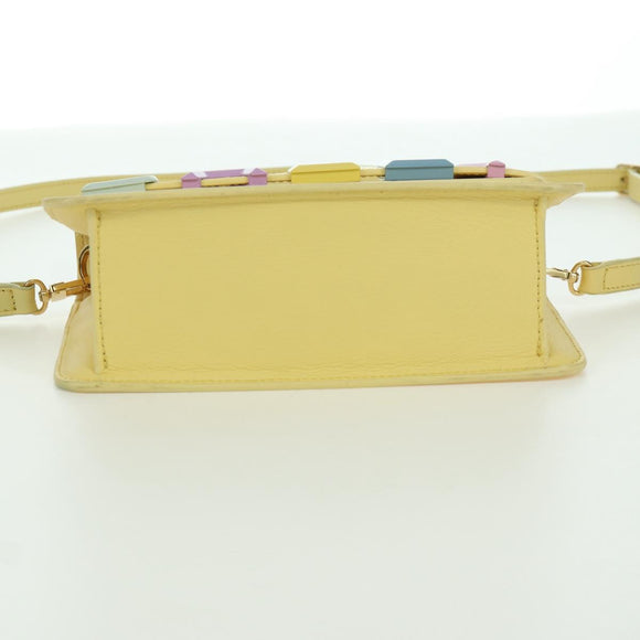 BALLY BALLY Logo Limited To 30 Items Bag Leather Gold Yellow Auth am11184SM