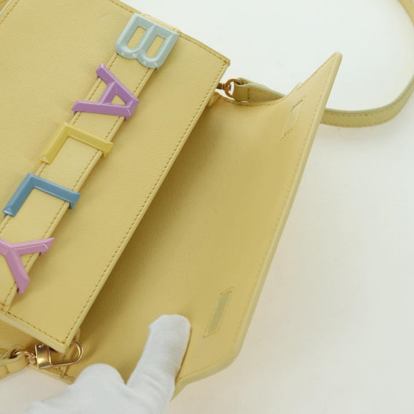 BALLY BALLY Logo Limited To 30 Items Bag Leather Gold Yellow Auth am11184SM