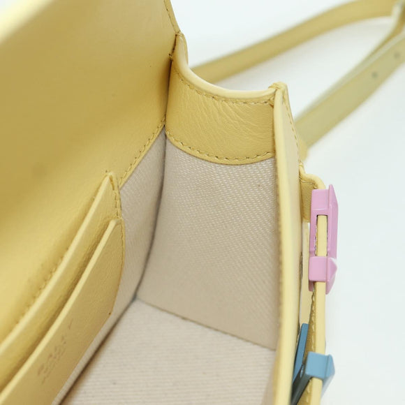 BALLY BALLY Logo Limited To 30 Items Bag Leather Gold Yellow Auth am11184SM