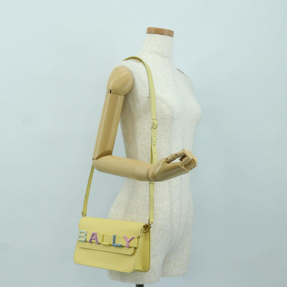 BALLY BALLY Logo Limited To 30 Items Bag Leather Gold Yellow Auth am11184SM