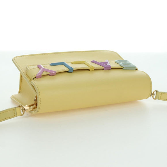 BALLY BALLY Logo Limited To 30 Items Bag Leather Gold Yellow Auth am11184SM