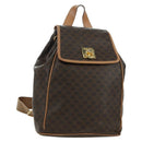 CELINE Macadam Canvas Backpack PVC Leather Brown Gold Auth am11186A-1