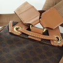 CELINE Macadam Canvas Backpack PVC Leather Brown Gold Auth am11186A-20
