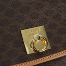 CELINE Macadam Canvas Backpack PVC Leather Brown Gold Auth am11186A-21