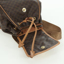 CELINE Macadam Canvas Backpack PVC Leather Brown Gold Auth am11186A-22