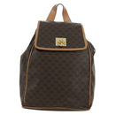 CELINE Macadam Canvas Backpack PVC Leather Brown Gold Auth am11186A-13