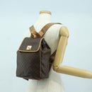 CELINE Macadam Canvas Backpack PVC Leather Brown Gold Auth am11186A-27