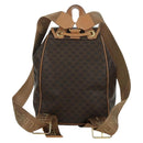 CELINE Macadam Canvas Backpack PVC Leather Brown Gold Auth am11186A-2