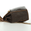 CELINE Macadam Canvas Backpack PVC Leather Brown Gold Auth am11186A-3