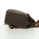 CELINE Macadam Canvas Backpack PVC Leather Brown Gold Auth am11186A-4