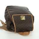CELINE Macadam Canvas Backpack PVC Leather Brown Gold Auth am11186A-6