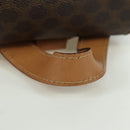 CELINE Macadam Canvas Backpack PVC Leather Brown Gold Auth am11186A-7
