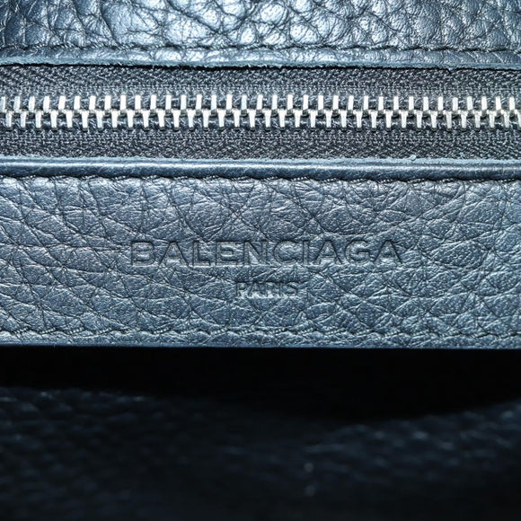 BALENCIAGA Blackout City Hand Bag Leather 2way Black Silver 443514 am11187SAM