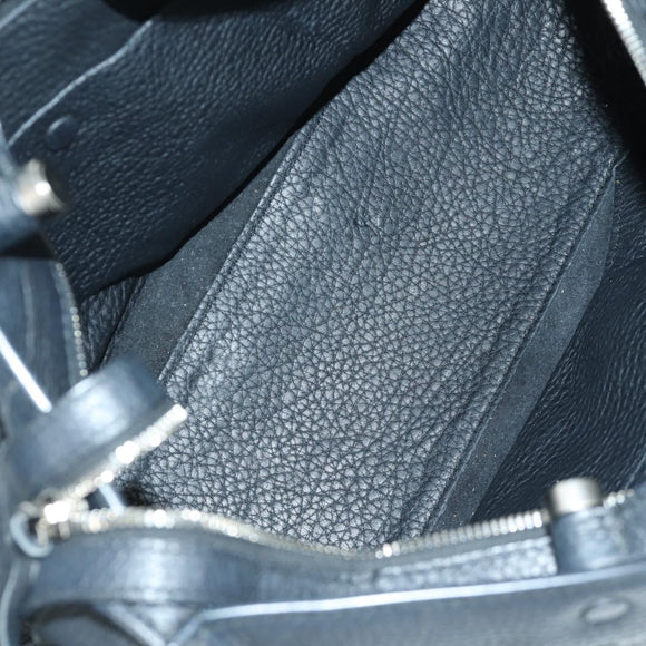 BALENCIAGA Blackout City Hand Bag Leather 2way Black Silver 443514 am11187SAM