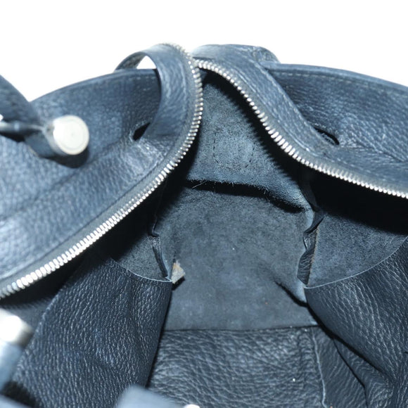 BALENCIAGA Blackout City Hand Bag Leather 2way Black Silver 443514 am11187SAM
