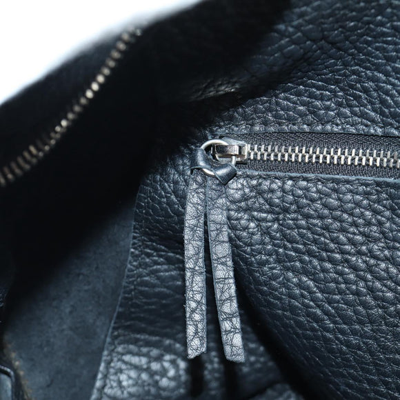 BALENCIAGA Blackout City Hand Bag Leather 2way Black Silver 443514 am11187SAM