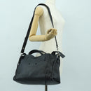 BALENCIAGA Blackout City Hand Bag Leather 2way Black Silver 443514 am11187SAM-30