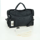 BALENCIAGA Blackout City Hand Bag Leather 2way Black Silver 443514 am11187SAM-12