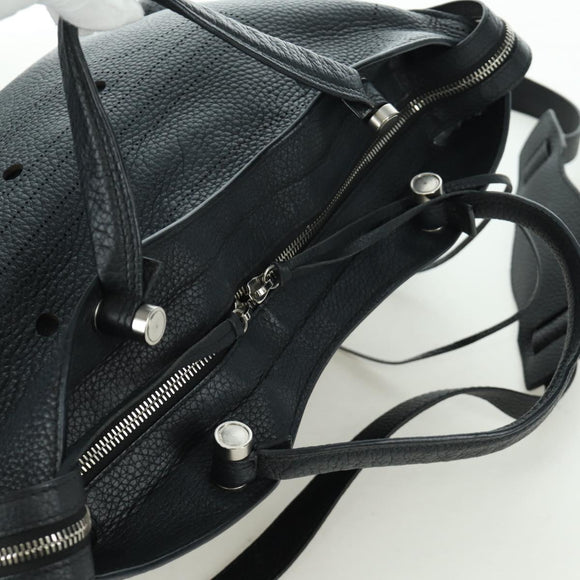 BALENCIAGA Blackout City Hand Bag Leather 2way Black Silver 443514 am11187SAM