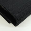 FENDI Zucchino Canvas Trifold Wallet Black Auth am11191V-15