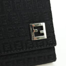 FENDI Zucchino Canvas Trifold Wallet Black Auth am11191V-17