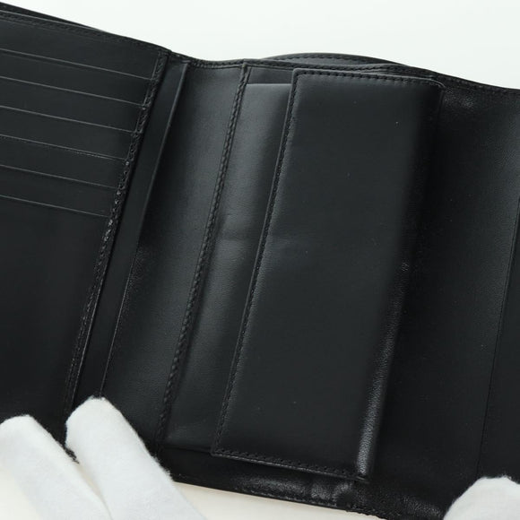 FENDI Zucchino Canvas Trifold Wallet Black Auth am11191V