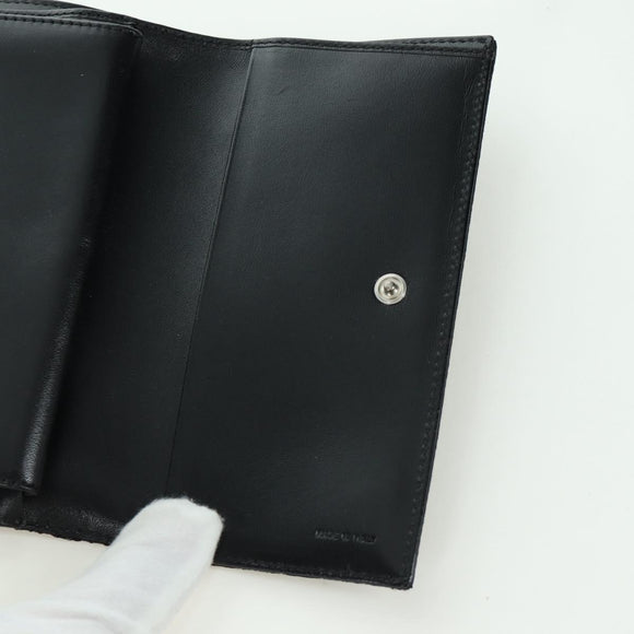 FENDI Zucchino Canvas Trifold Wallet Black Auth am11191V