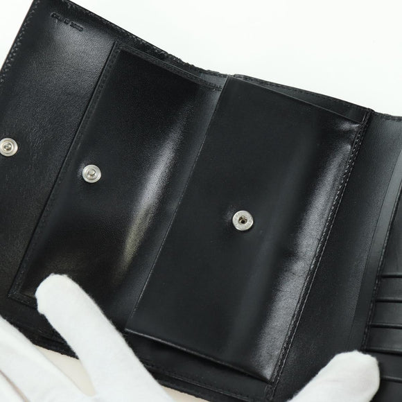 FENDI Zucchino Canvas Trifold Wallet Black Auth am11191V