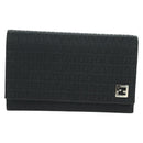 FENDI Zucchino Canvas Trifold Wallet Black Auth am11191V-13