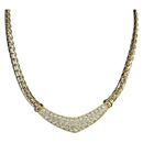 Christian Dior Rhinestone Necklace metal Gold Auth am11192V-1